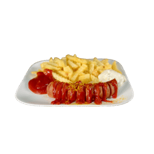 Currywurst mit Pommes